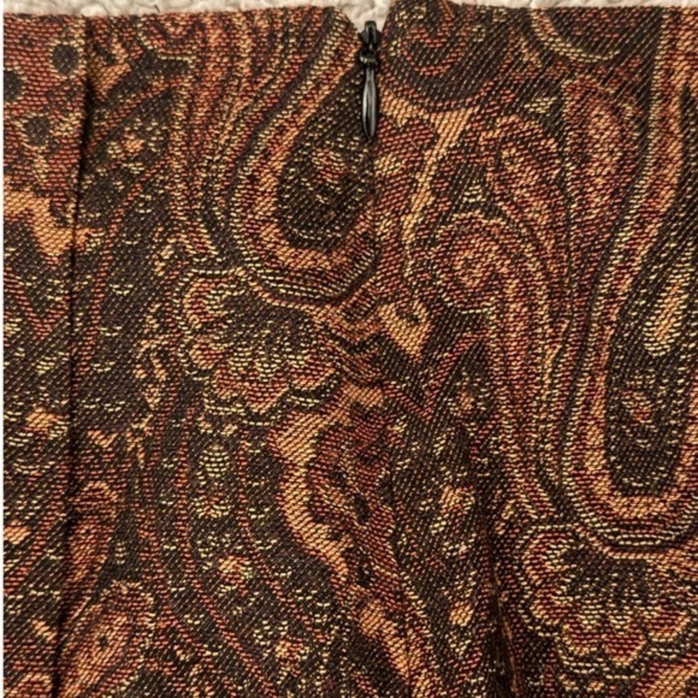 Pursuits Ltd Paisley Maxi Skirt – Women's Size 6, Slit & Zip Closure, Boho Print - Picture 5 of 10
